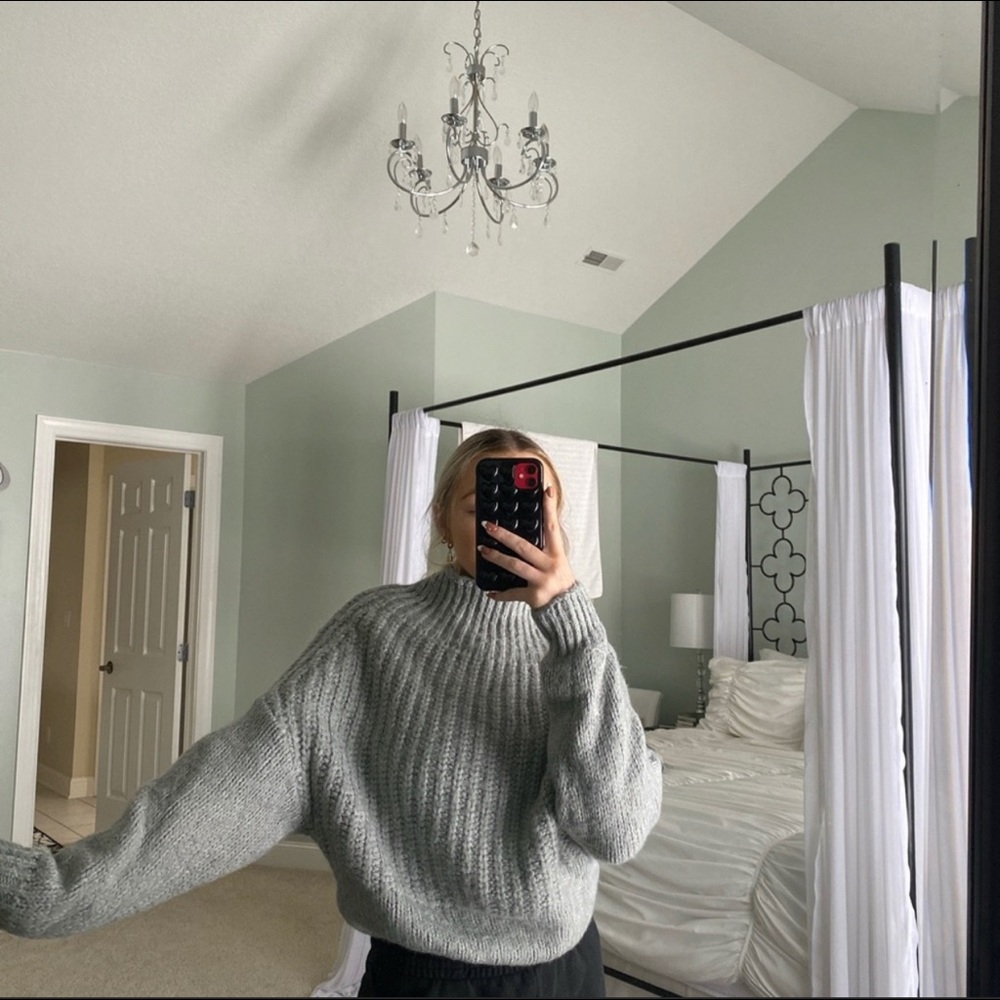 Cropped Grey Sweater